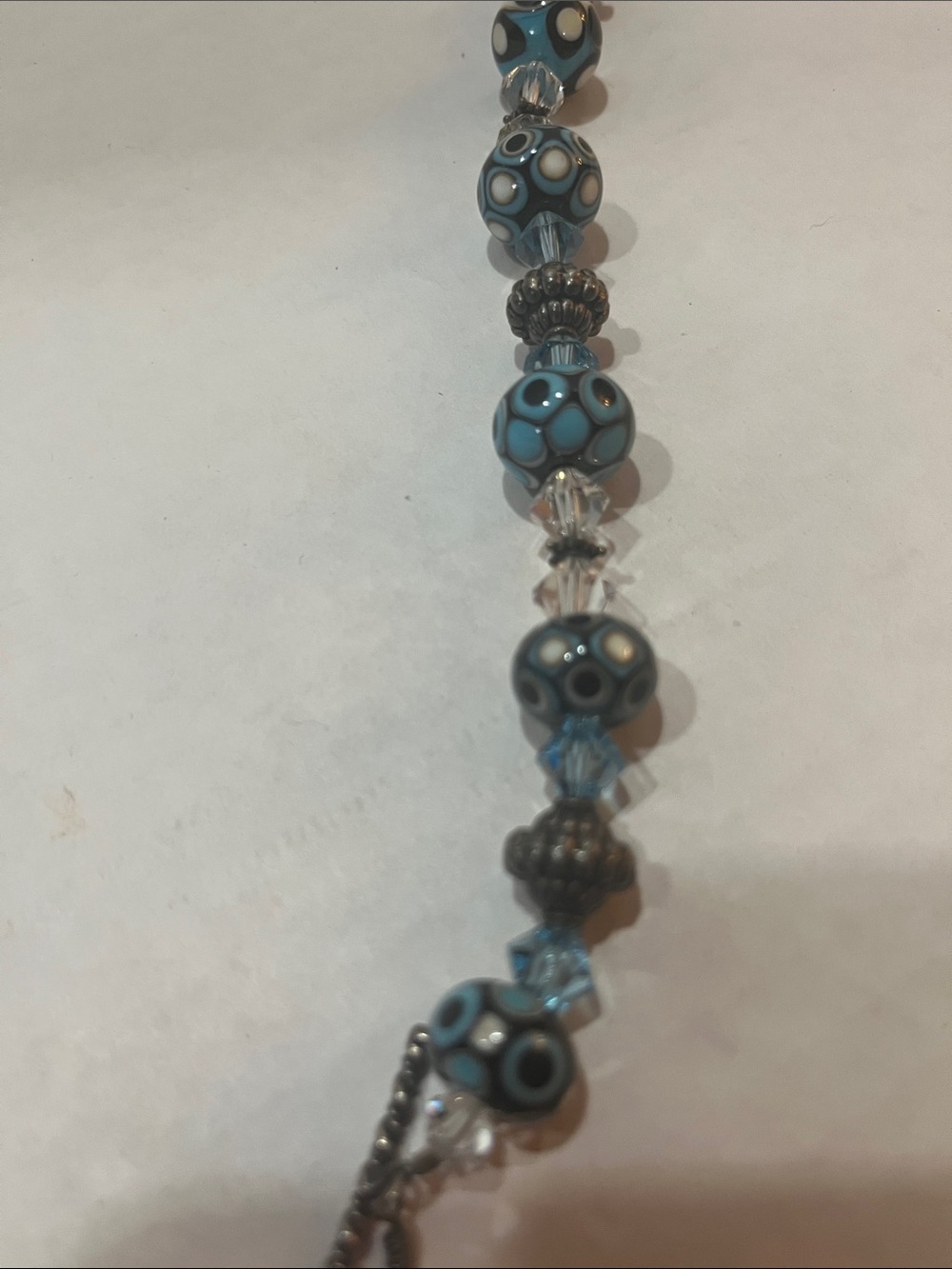 Handmade Blue Dot Glass Bead Bracelet - Unbranded - Picture 3 of 3